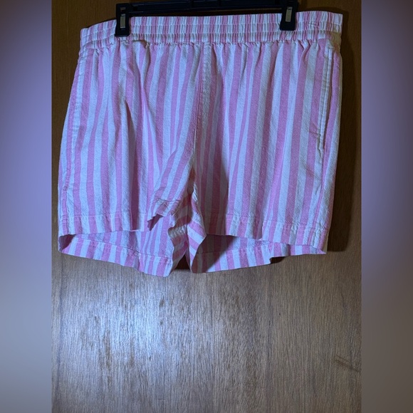 Old Navy Pants - Old Navy Pink and White Striped Linen Women's Shorts